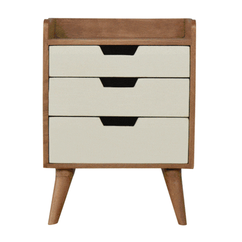 White Painted Bedside Sleeping Artisan Furniture 