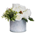 White Rose Bouquet In Tin Pot Accessories Hill Interiors 