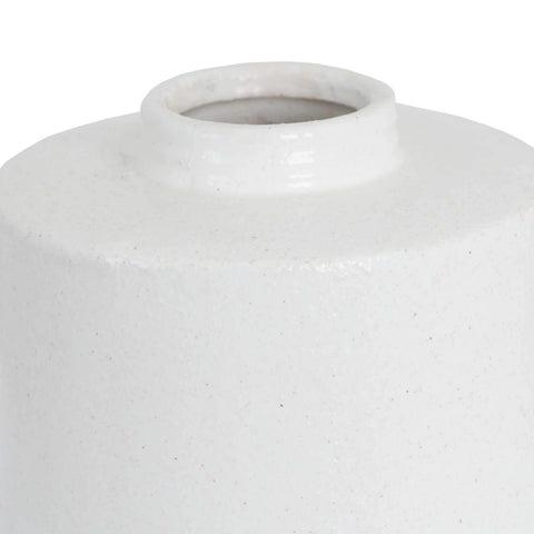 White With Grey Detail Large Cylindrical Ceramic Vase Accessories Hill Interiors 