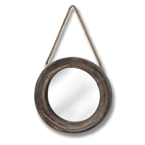 Wooden Frame Rope Hanging Mirror Mirrors Hill Interiors 
