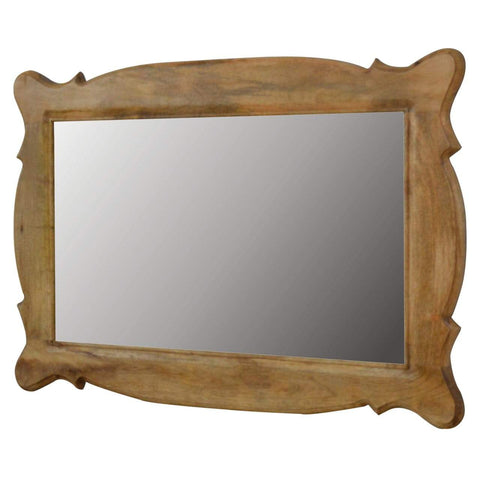 Wooden Hand Carved Oblong Frame with Mirror Mirrors Artisan Furniture 