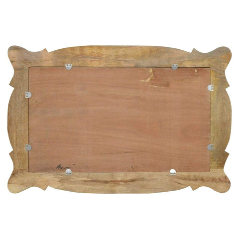 Wooden Hand Carved Oblong Frame with Mirror Mirrors Artisan Furniture 