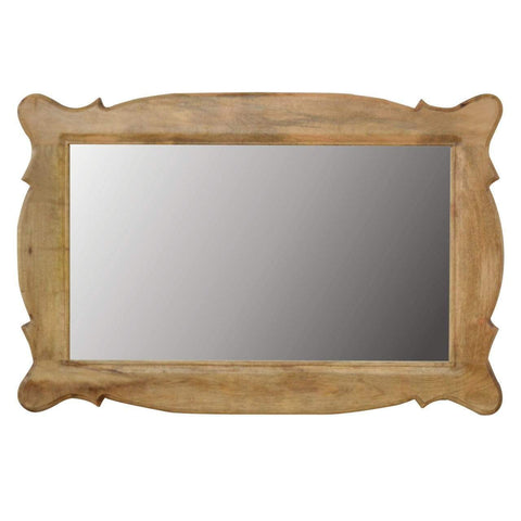Wooden Hand Carved Oblong Frame with Mirror Mirrors Artisan Furniture 