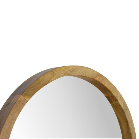 Wooden Round Mirror with 1 Shelf Mirrors Artisan Furniture 