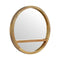 Wooden Round Mirror with 1 Shelf Mirrors Artisan Furniture 