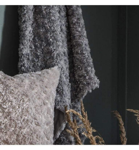 Woodlander Faux Fur Throw Mid Grey Accessories Regency Studio 